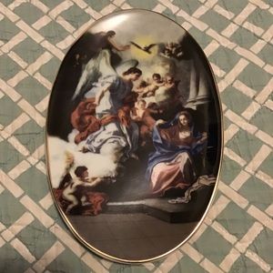 TBN Limited Edition Oval Decorative Plate Christmas 2004 Michael and Virgin Mary